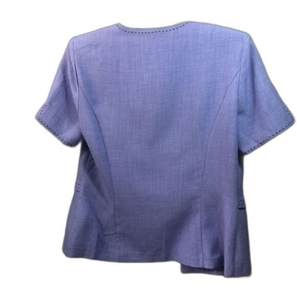 K Studio‎ Collection Lavender Short Sleeve Blazer Jacket Career Professional - Picture 2 of 10
